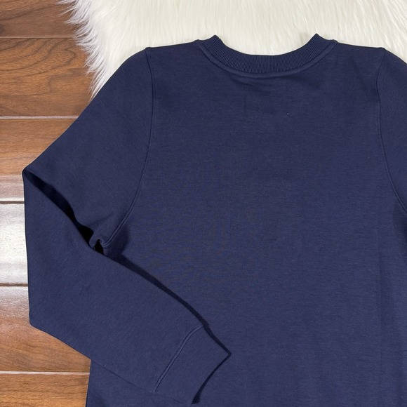 Addison Bay Women's Size Medium Navy Blue White‎ Stripe Sweatshirt Swing Dress - Picture 8 of 11